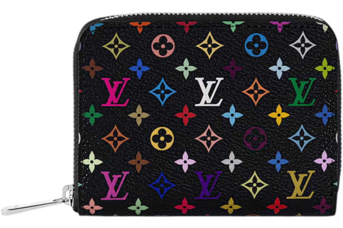 Louis Vuitton x Takashi Murakami Zippy Coin Purse Black Multicolored